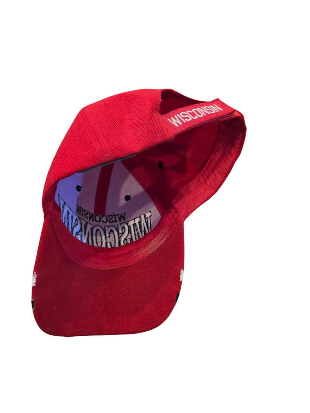 Vintage USA Headwear Wisconsin Badgers Red White Adjustable Cap - Picture 3 of 4